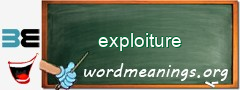 WordMeaning blackboard for exploiture